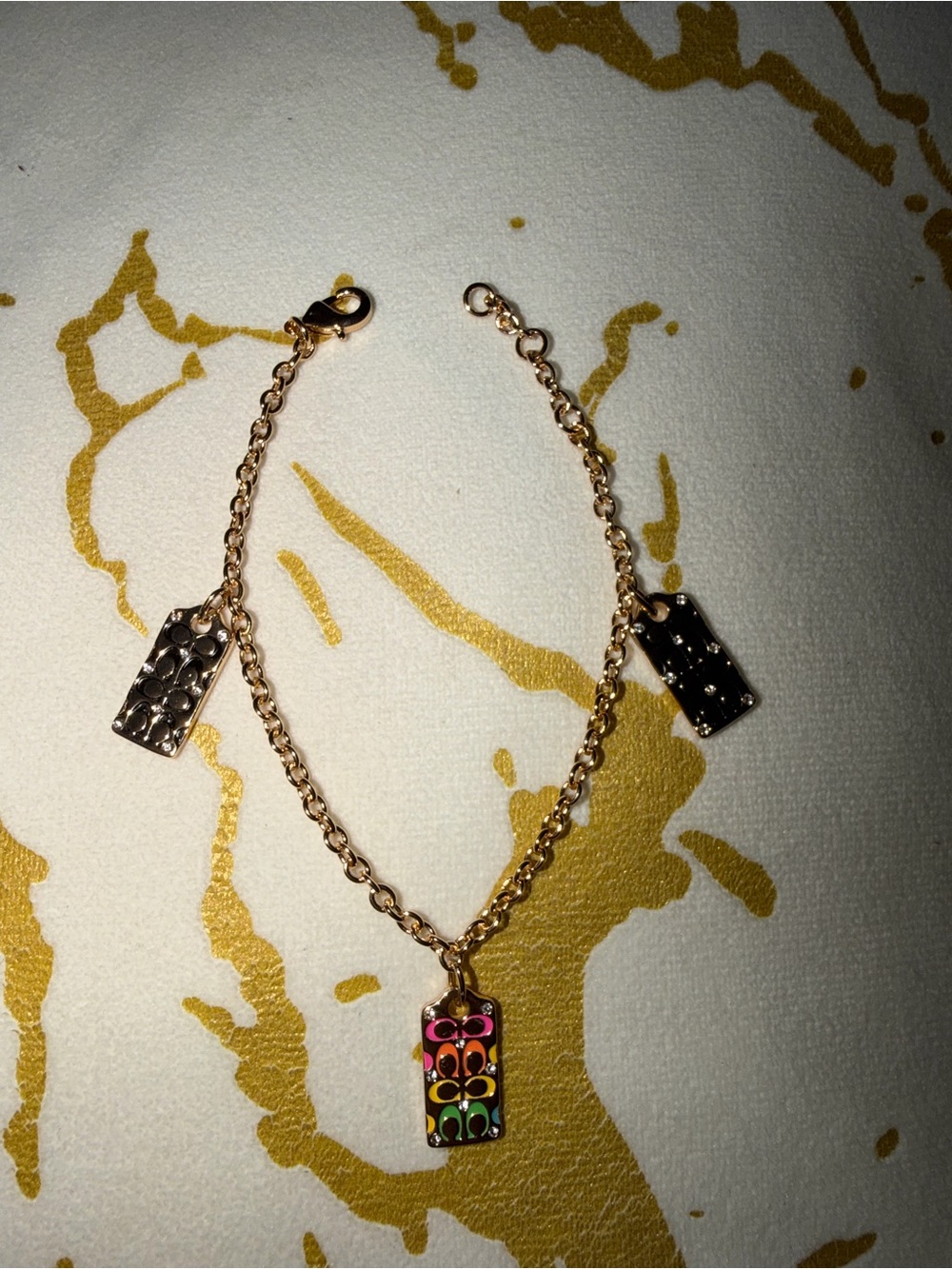 Coach Multicolor Enamel Charm Bracelet
